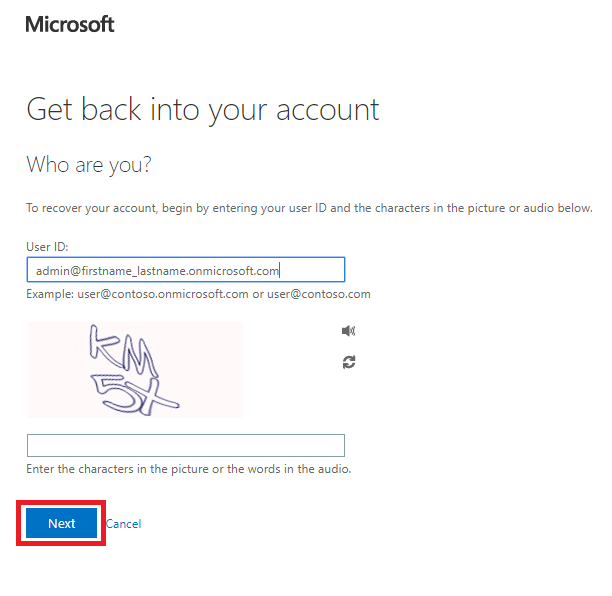 Office 365 Password Recovery
