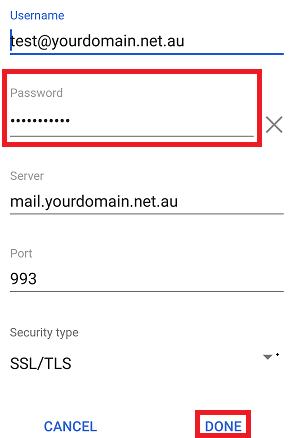 android email app keeps asking for password